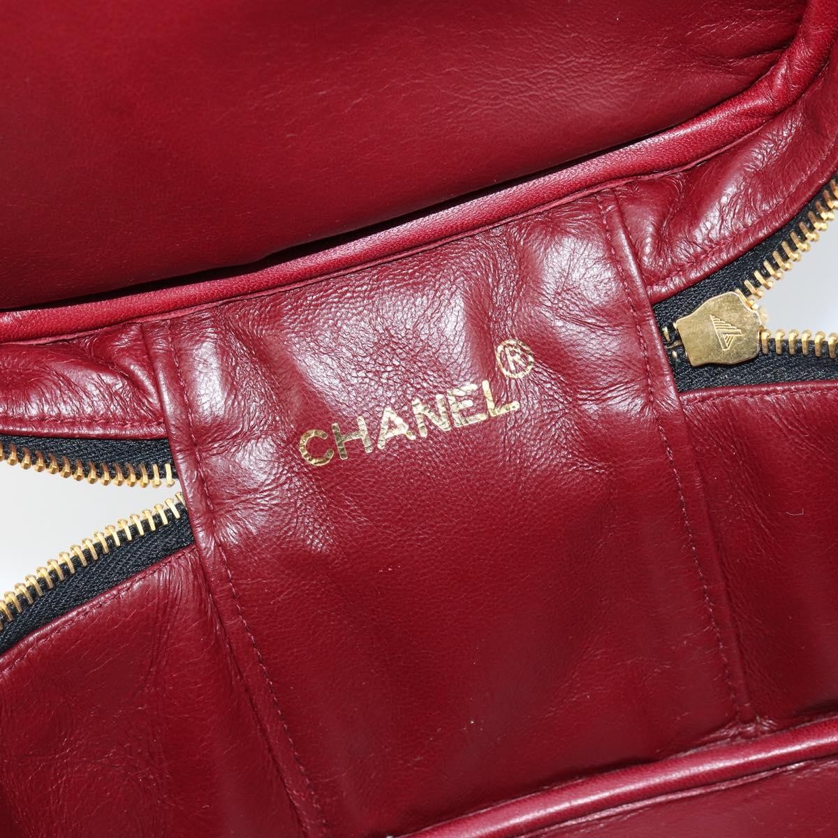 Chanel Vanity pouch Leather, BLACK, LEATHER, Toiletry Case