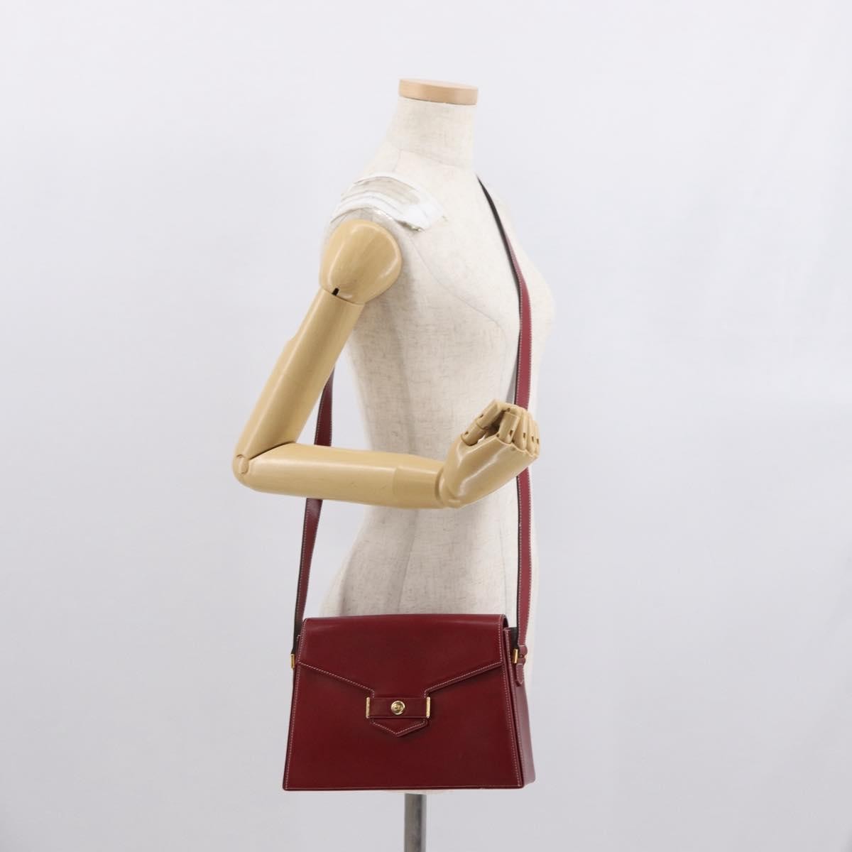 Christian Dior Vintage CD Logo Shoulder Bag Leather, RED, LEATHER, Shoulder bag
