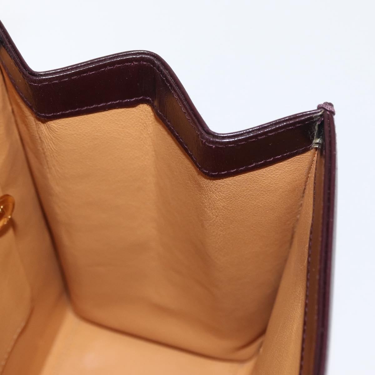 Gucci Vintage Lady Lock Top Handle Bag Leather, BURGUNDY, LEATHER, Handbag
