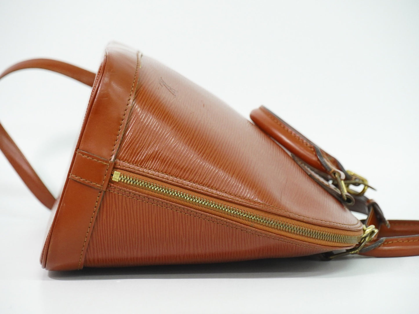 Louis Vuitton Alma Handbag Epi Leather, BROWN, LEATHER, Handbag