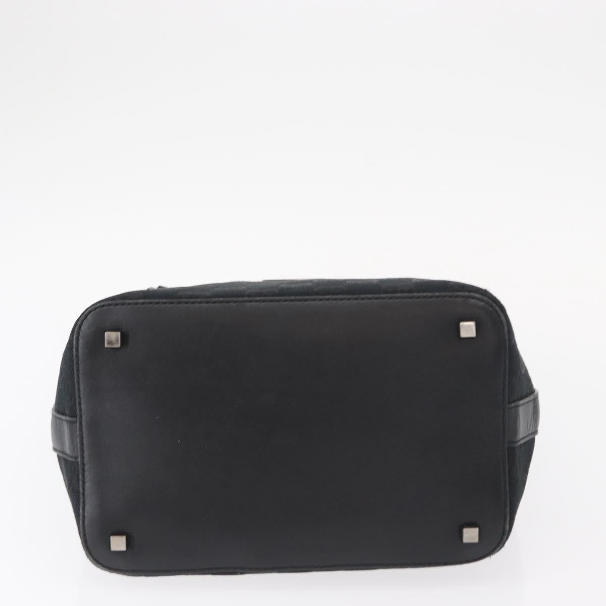 Gucci Vintage Shoulder Bag GG Canvas and Leather, BLACK, CANVAS, Shoulder bag