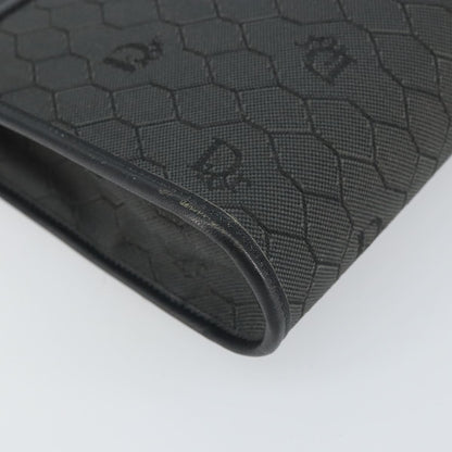 Christian Dior Vintage Honeycomb Flap Crossbody Bag Coated Canvas, Black, PVC, Shoulder Bag