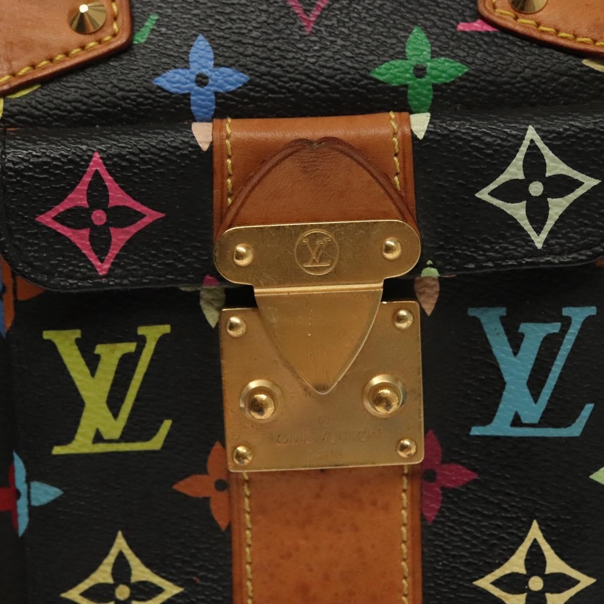 Louis Vuitton Speedy Handbag Monogram Multicolor, BLACK, CANVAS, Handbag