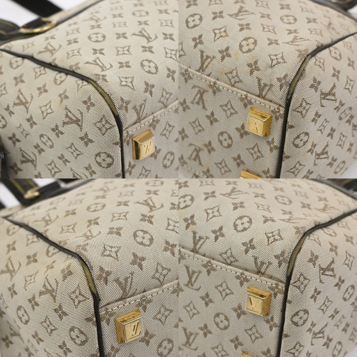 Louis Vuitton Josephine Handbag Mini Lin, KHAKI, CANVAS, Shoulder bag
