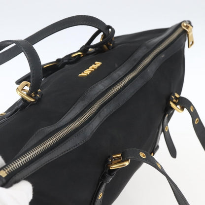 Prada Belted Tote Tessuto, BLACK, NYLON, Tote bag
