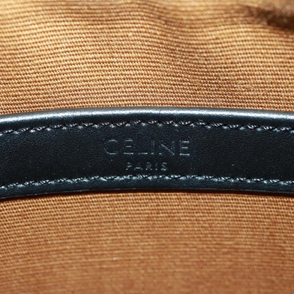 Celine Logo Messenger Bag Triomphe Coated Canvas, Black, PVC, Shoulder Bag
