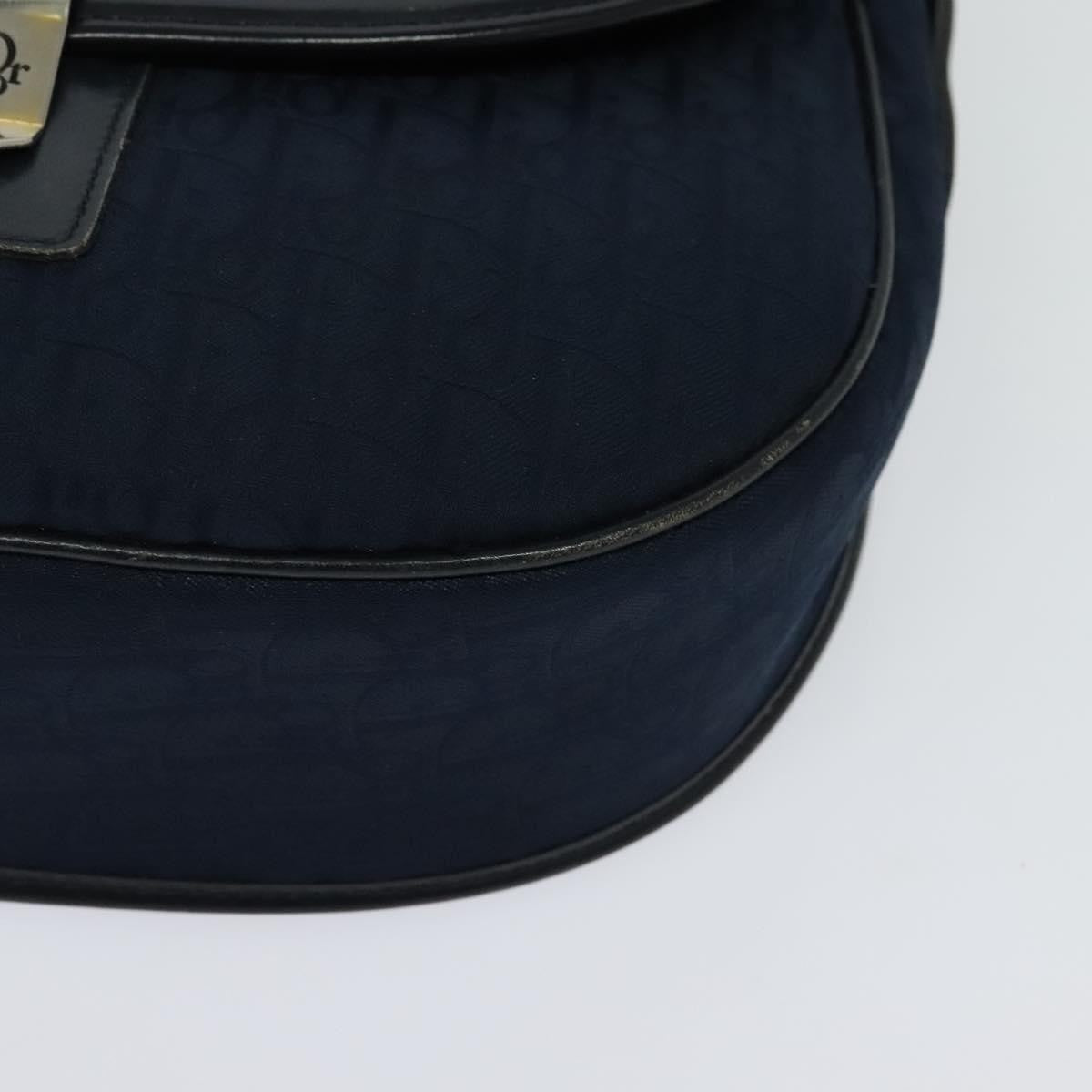 Christian Dior Vintage Trotter Shoulder Bag Canvas, NAVY, CANVAS, Shoulder bag