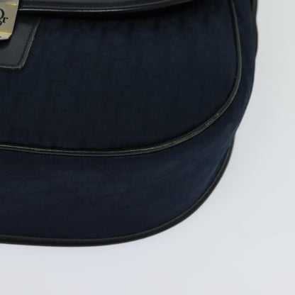 Christian Dior Vintage Trotter Shoulder Bag Canvas, NAVY, CANVAS, Shoulder bag