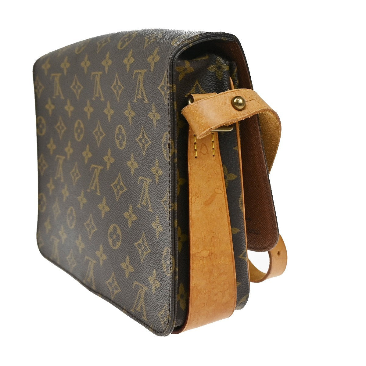 Louis Vuitton Cartouchiere Handbag Monogram Canvas, BROWN, LEATHER, Shoulder bag