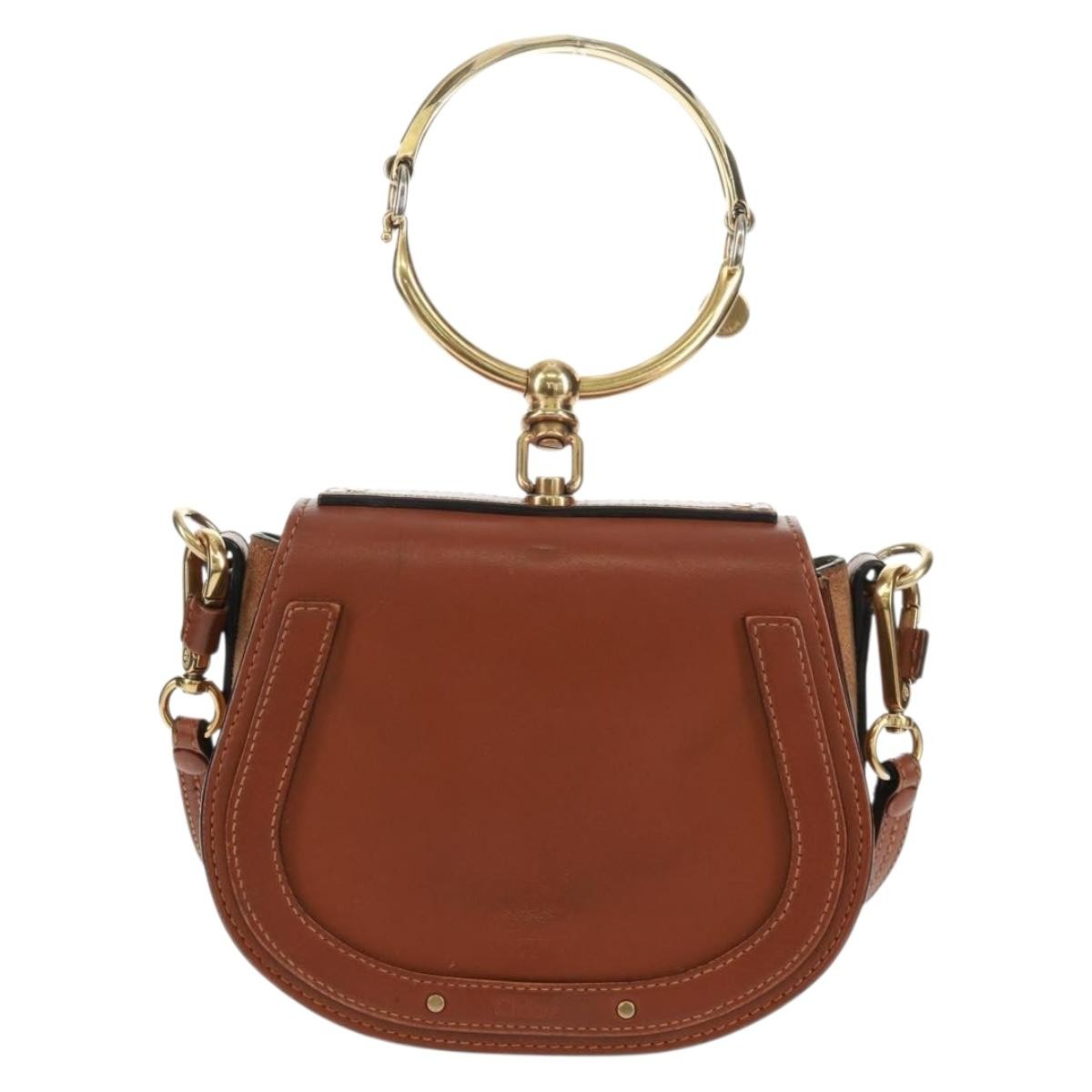 Chloe Nile Crossbody Bag Leather, BROWN, LEATHER, Handbag