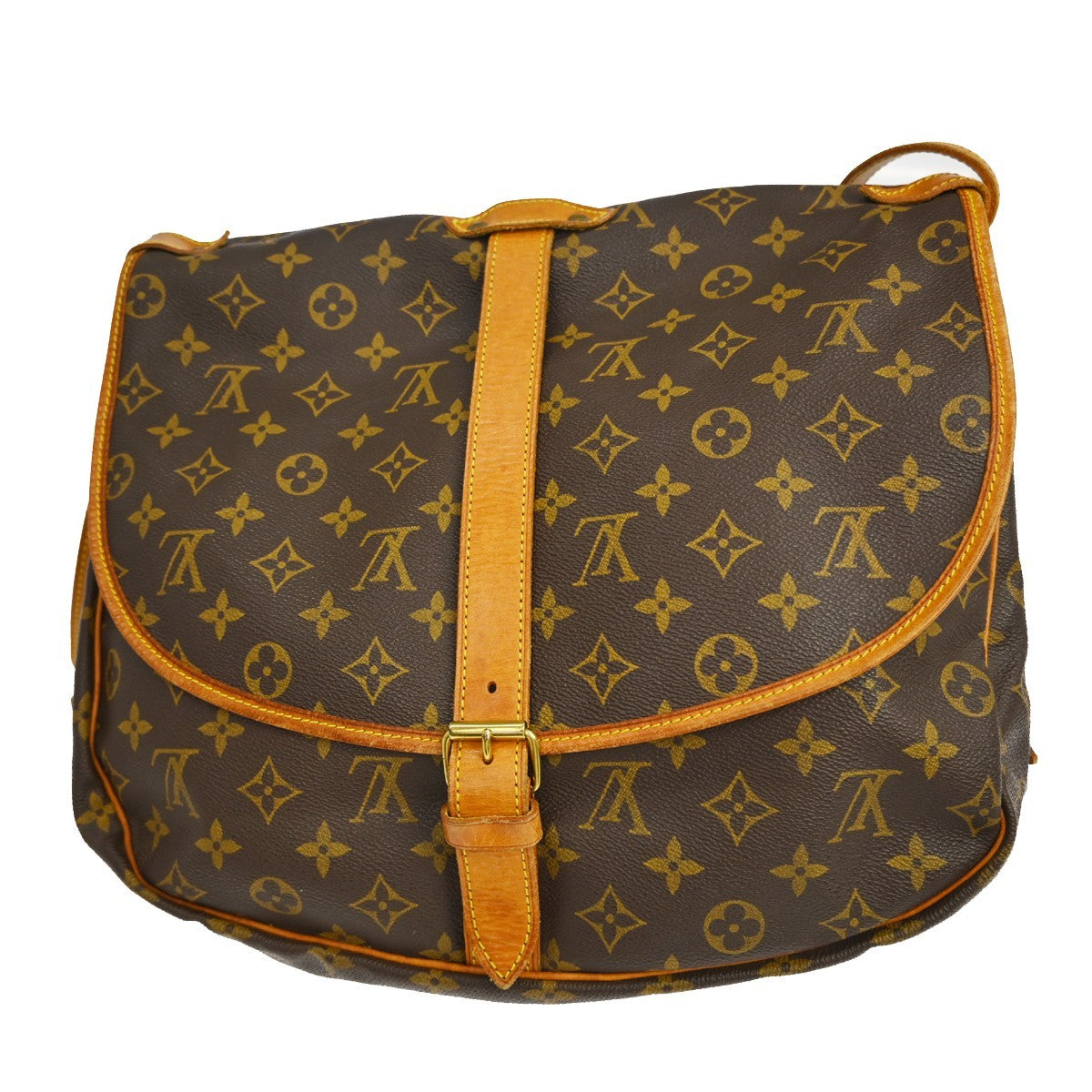Louis Vuitton Saumur Handbag Monogram Canvas, Brown, Canvas, Shoulder Bag