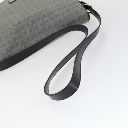 Salvatore Ferragamo Gancini Flap Shoulder Bag PVC, GRAY, PVC, Shoulder bag