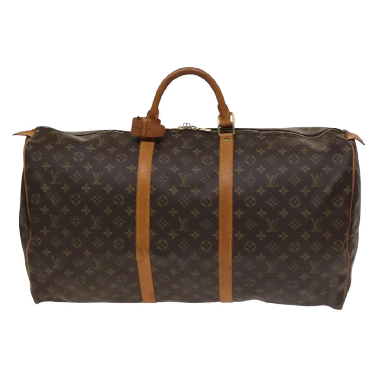 Louis Vuitton Keepall Bag Monogram Canvas, BROWN, CANVAS, Travel bag