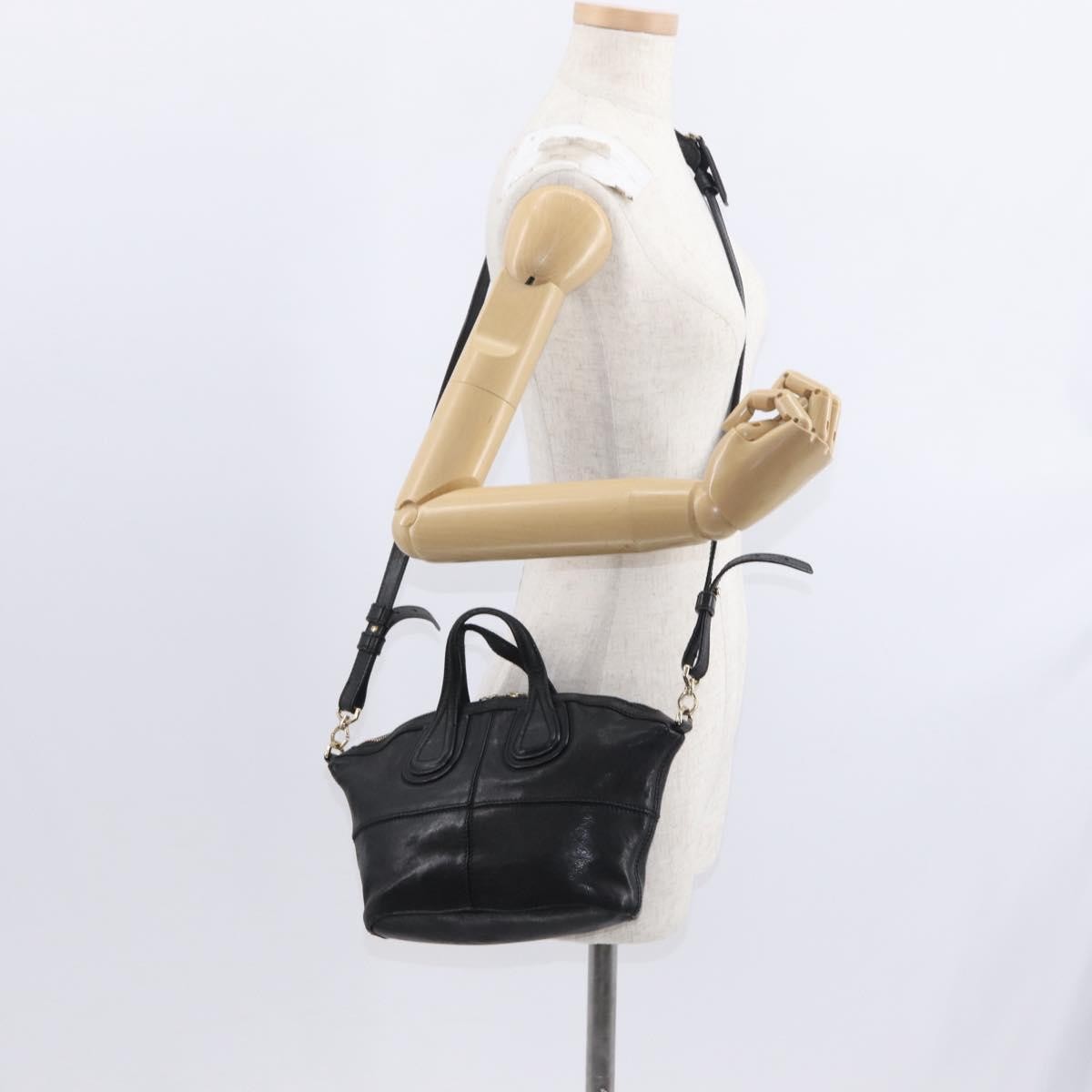 Givenchy Nightingale Satchel Leather, BLACK, LEATHER, Handbag