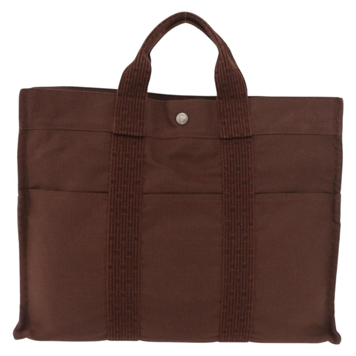 Hermes Fourre Tout Tote Canvas, Brown, Canvas, Tote Bag