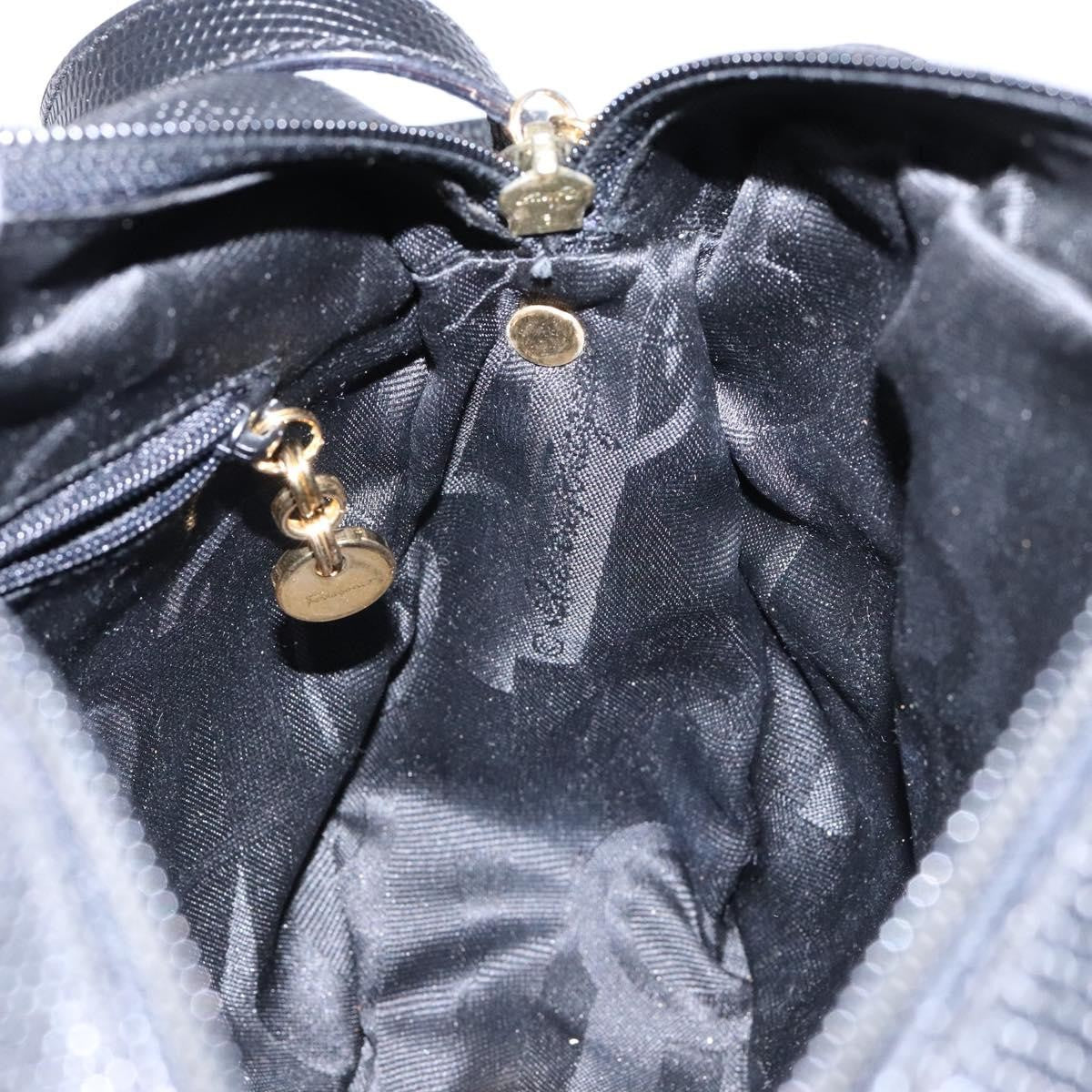 Salvatore Ferragamo Vala Shoulder Bag Leather, NAVY, LEATHER, Shoulder bag