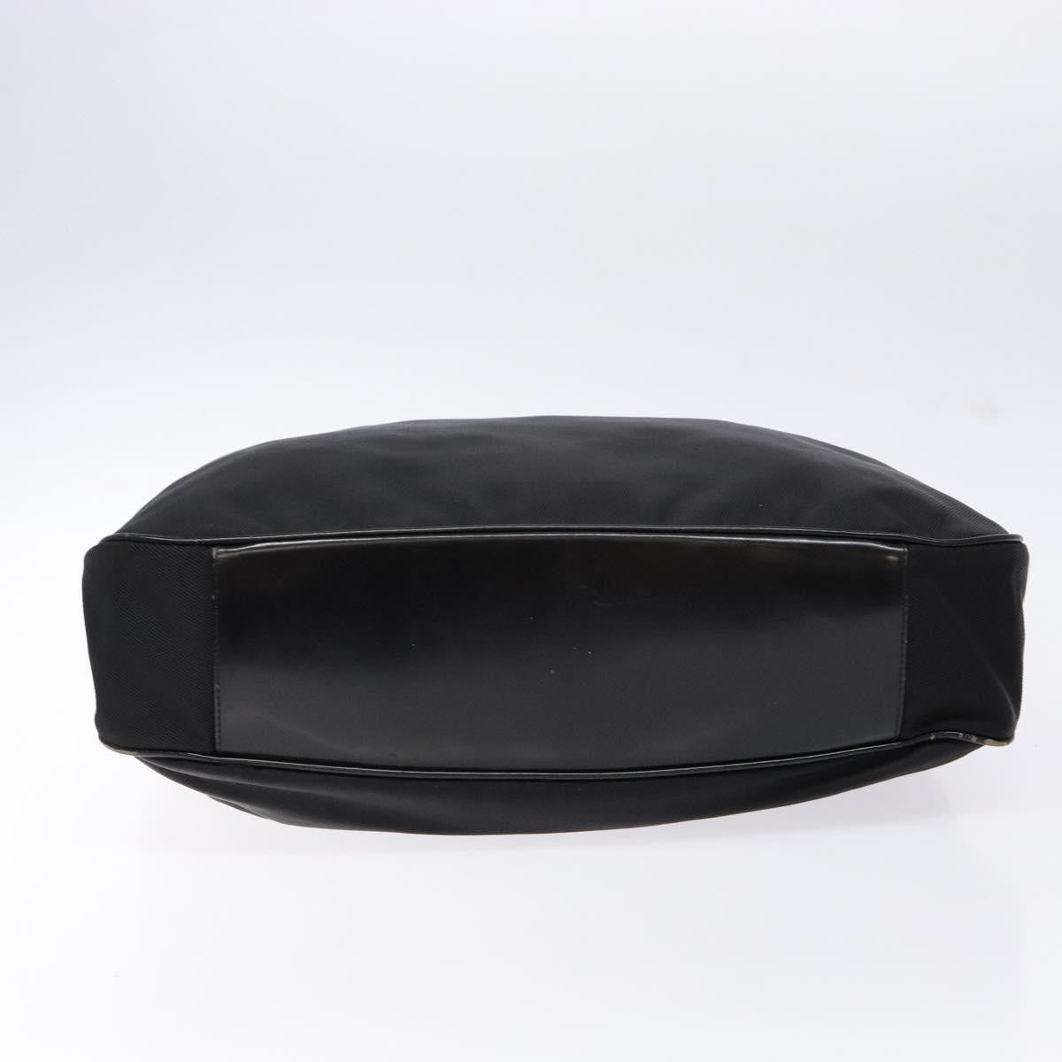 Gucci Vintage Bamboo Handle Tote Nylon, Black, Nylon, Tote Bag