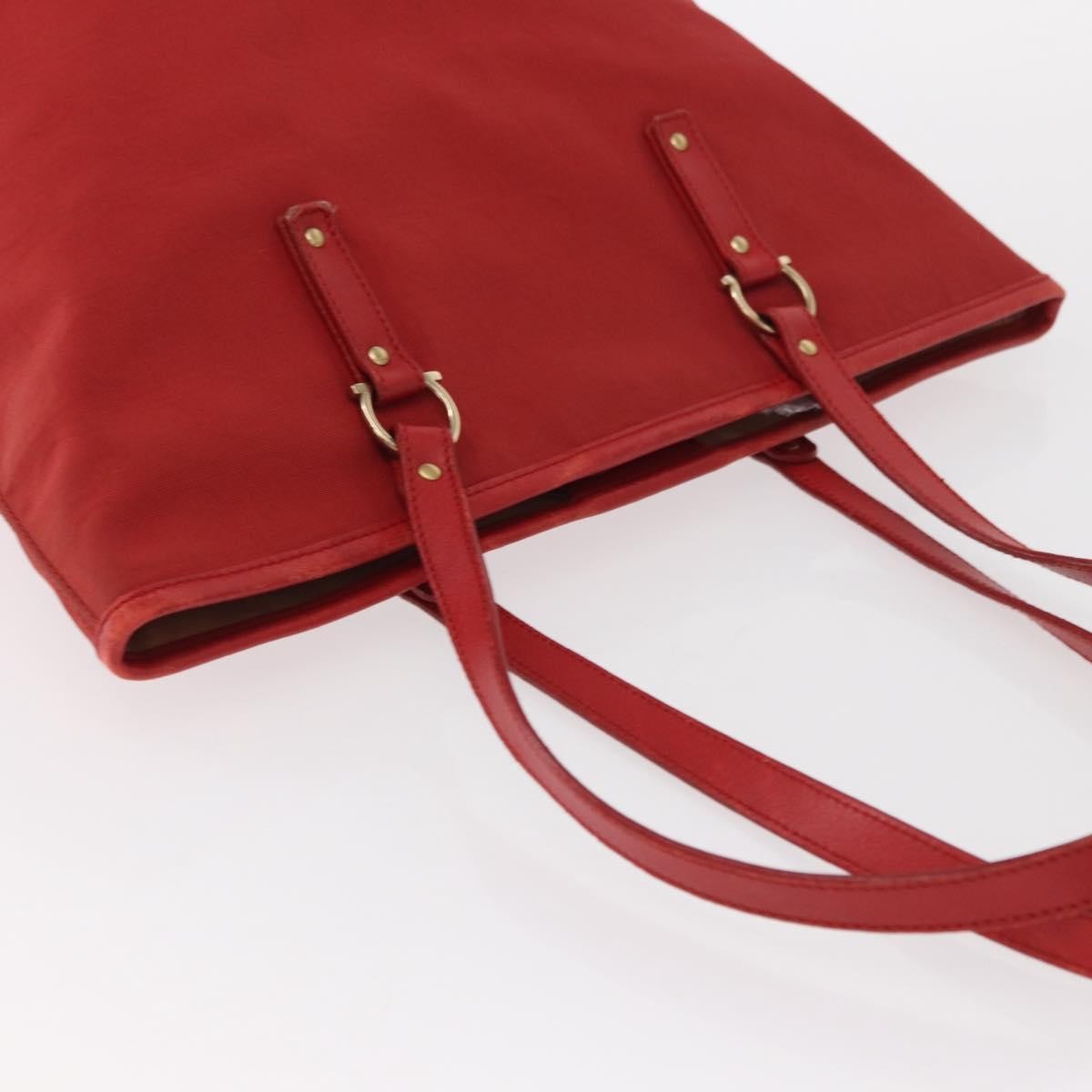 Salvatore Ferragamo Gancini handbag Nylon, RED, NYLON, Handbag