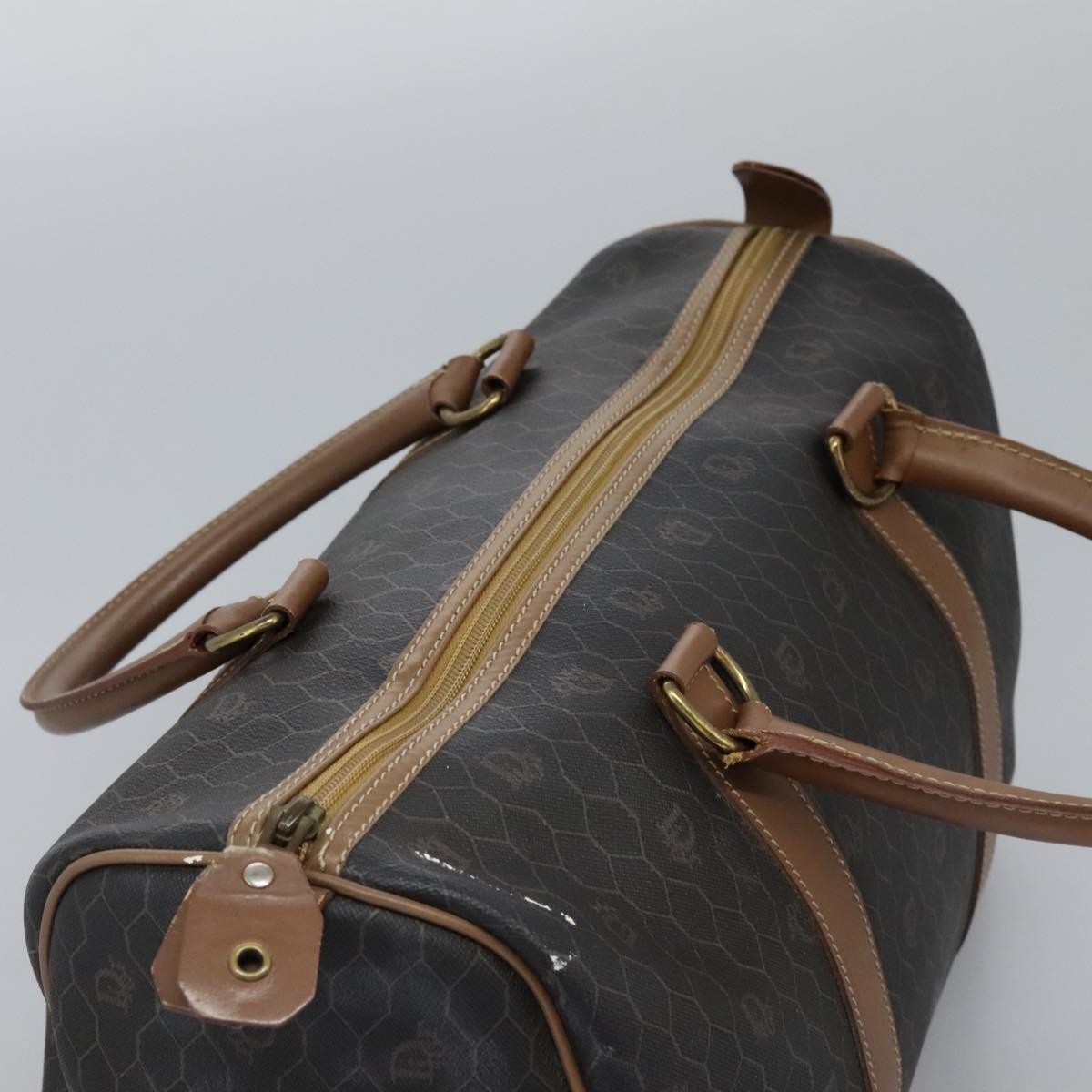 Christian Dior Vintage Honeycomb Handbag Canvas Leather, BLACK, CANVAS, Handbag