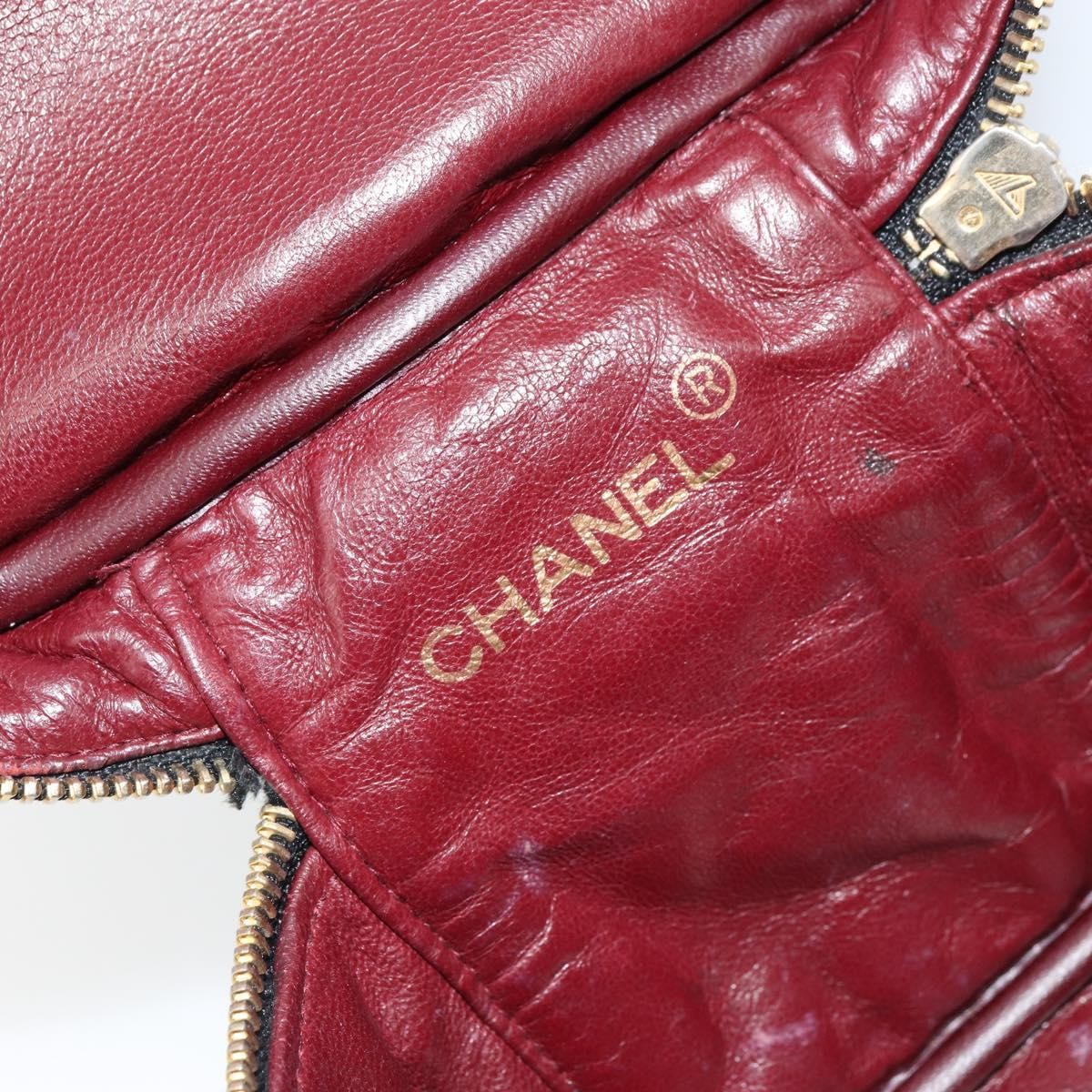 Chanel Vintage Cosmetic Case Quilted Lambskin, BLACK, LEATHER, Handbag