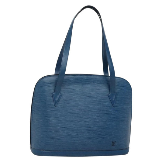 Louis Vuitton Lussac Handbag Epi Leather, BLUE, LEATHER, Shoulder bag