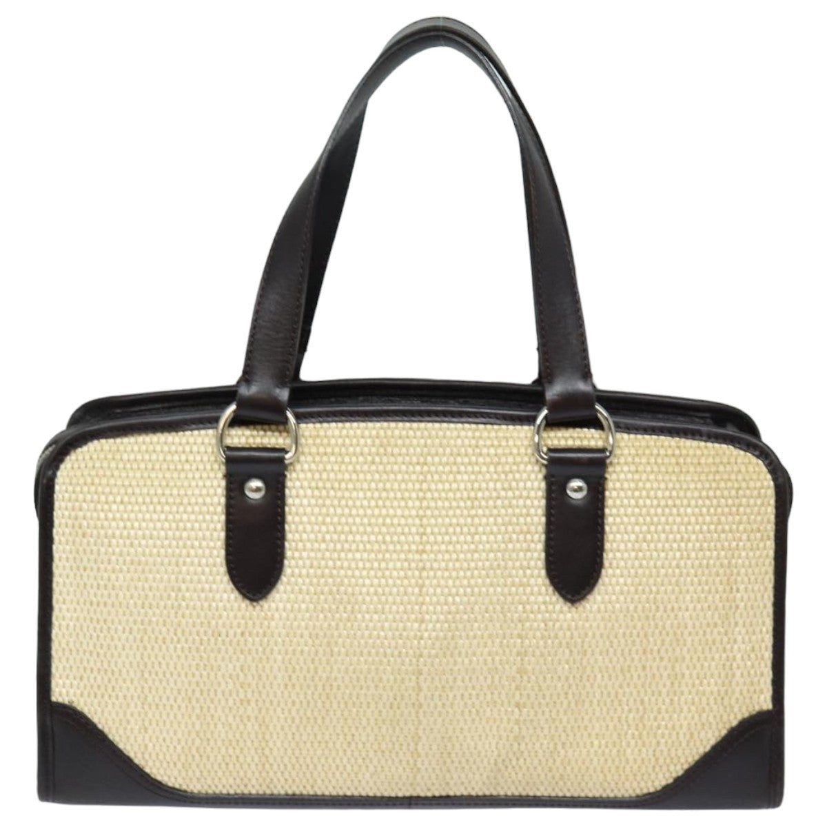 Burberry Vintage Handbag Leather, BEIGE, WOOD, Handbag