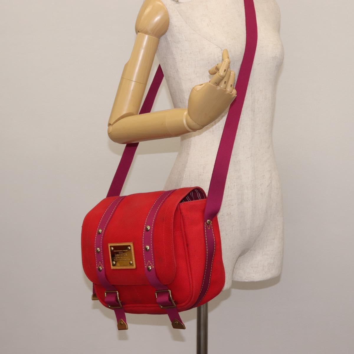 Louis Vuitton Antigua Besace Messenger Bag Canvas, RED, CANVAS, Shoulder bag