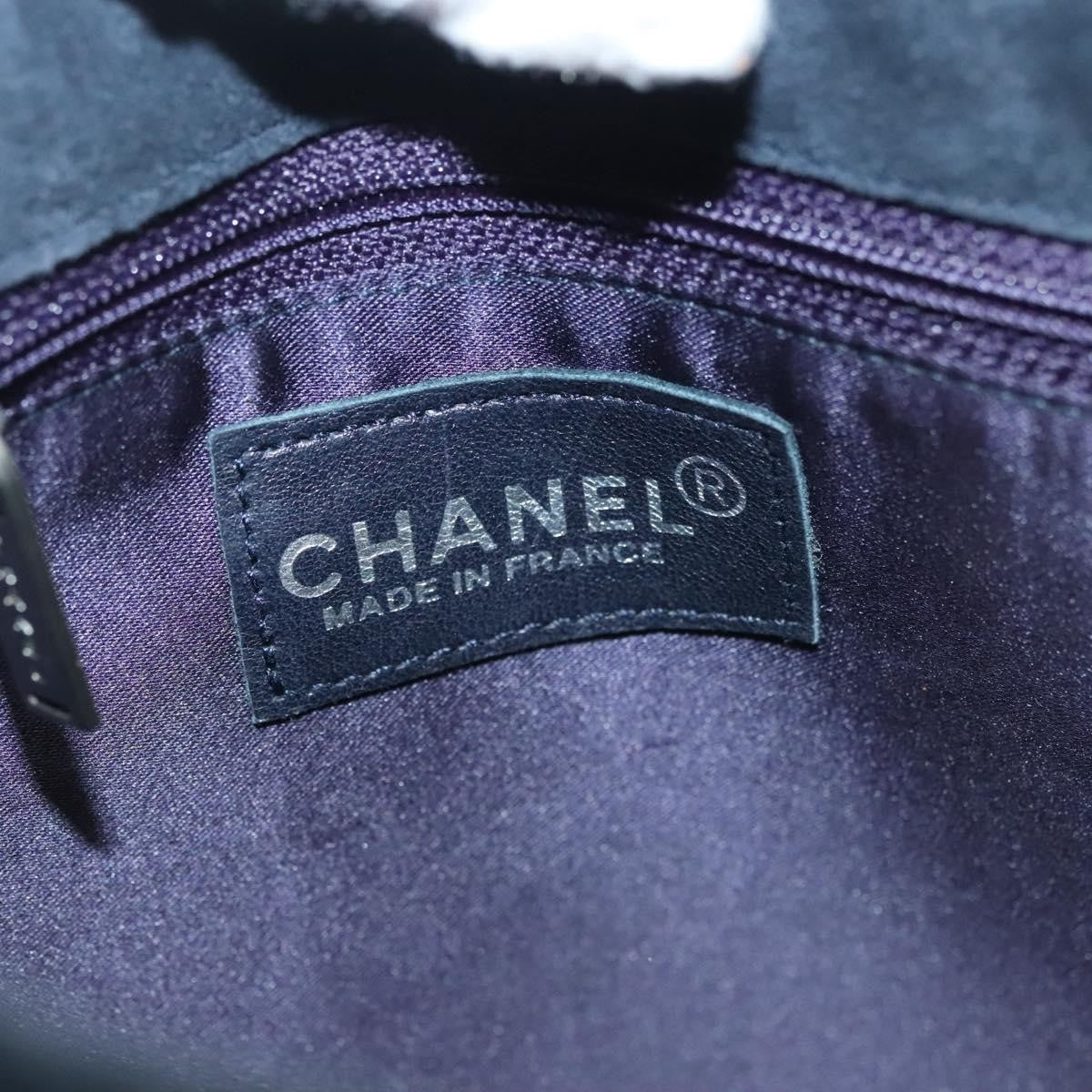 Chanel Vintage Fringe Tote Suede, NAVY, SUEDE, Tote bag