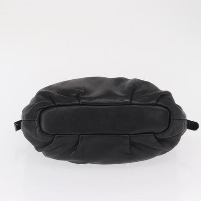 Prada Lux Chain Strap Hobo Soft Calf, BLACK, LEATHER, Shoulder bag