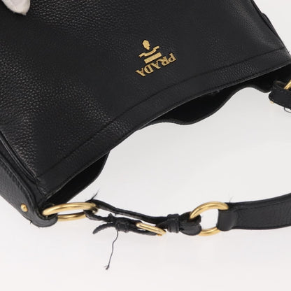 Prada Side Pocket Hobo Vitello Daino, BLACK, LEATHER, Shoulder bag