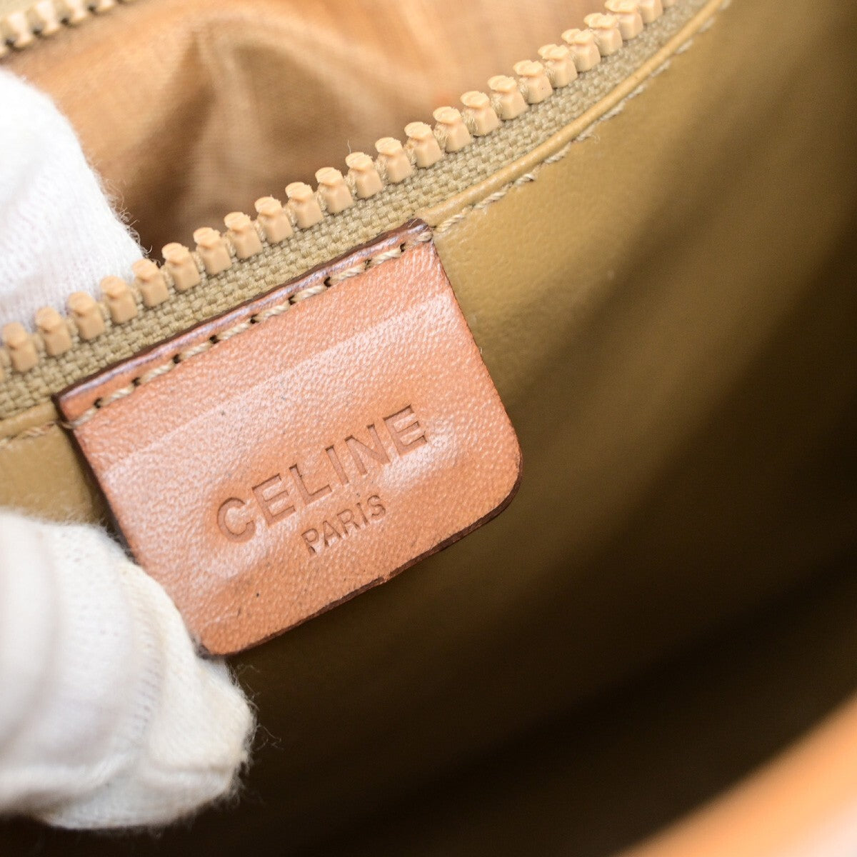 Celine Vintage Macadam Shoulder Bag Canvas, BROWN, CANVAS, Shoulder bag