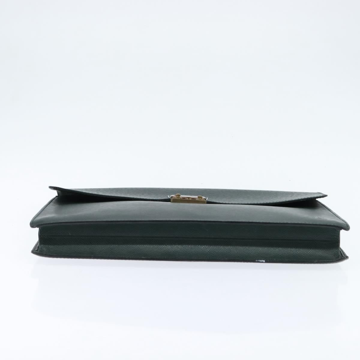 Louis Vuitton Serviette Kourad Briefcase Taiga Leather, GREEN, LEATHER, Briefcase