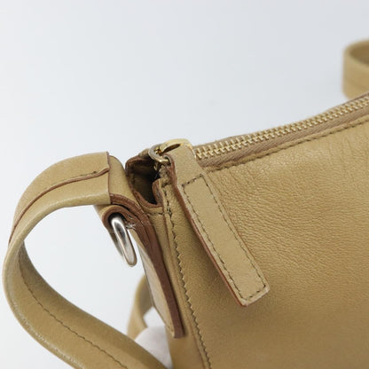 Celine Vintage Shoulder Bag Leather, BEIGE, LEATHER, Shoulder bag