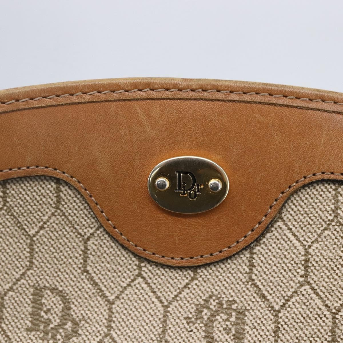 Christian Dior Vintage Honeycomb Shoulder Bag Canvas and Leather, BEIGE, CANVAS, Shoulder bag