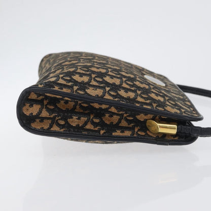 Christian Dior Vintage Trotter Shoulder Bag Canvas, NAVY, CANVAS, Shoulder bag