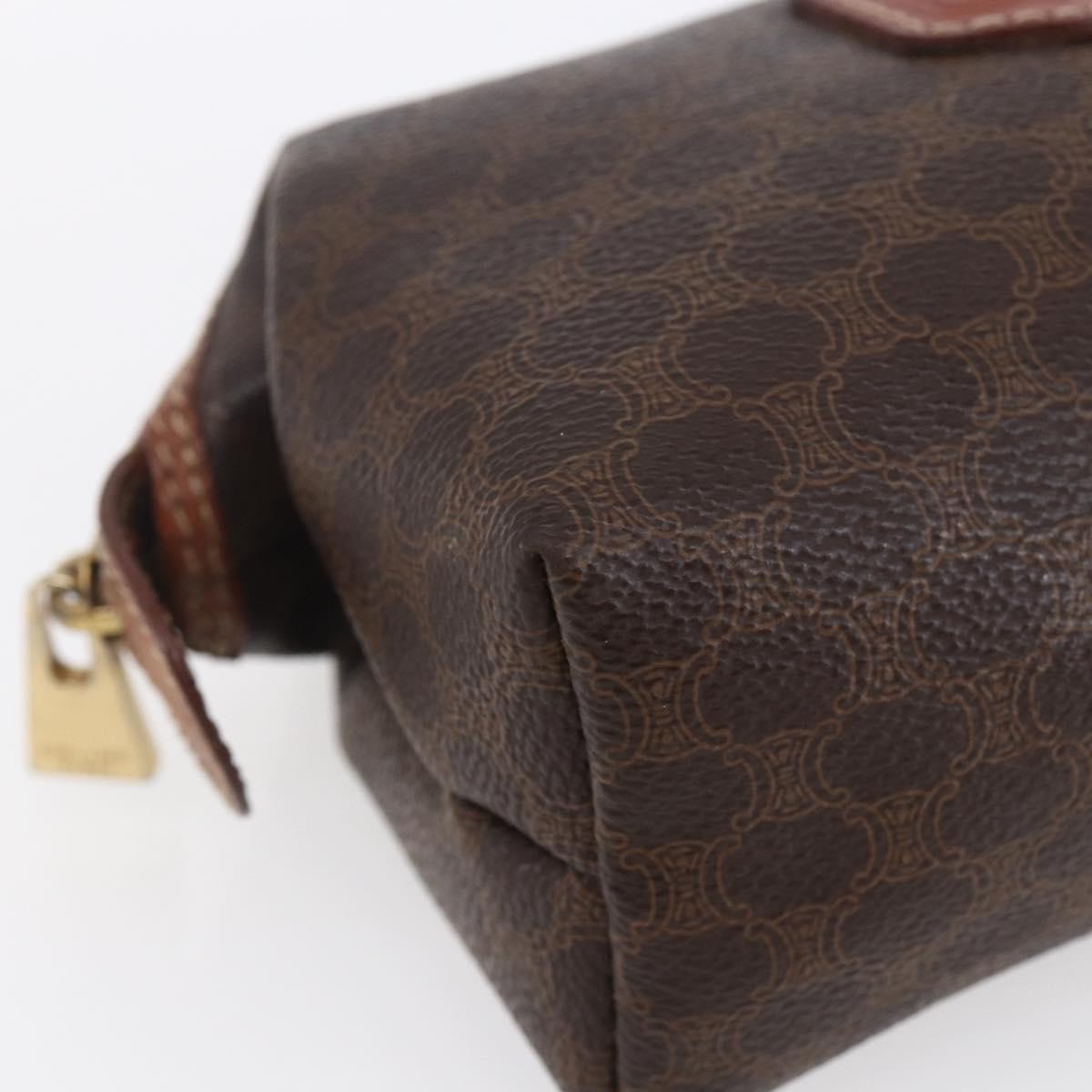 Celine Macadam Pochette Canvas and Leather, BROWN, CANVAS, Clutche & pouche