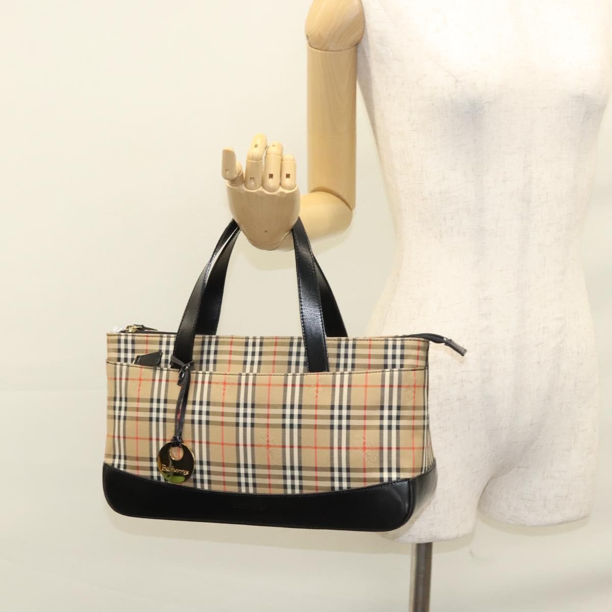 Burberry Nova Check Handbag Nova Check Canvas and leather, BEIGE, CANVAS, Handbag