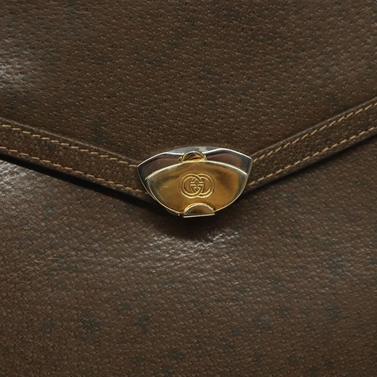 Gucci Vintage Handbag Leather, BROWN, LEATHER, Handbag