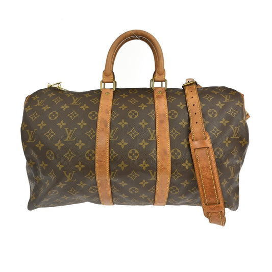 Louis Vuitton Keepall Bandouliere Bag Monogram Canvas, BROWN, CANVAS, Travel bag