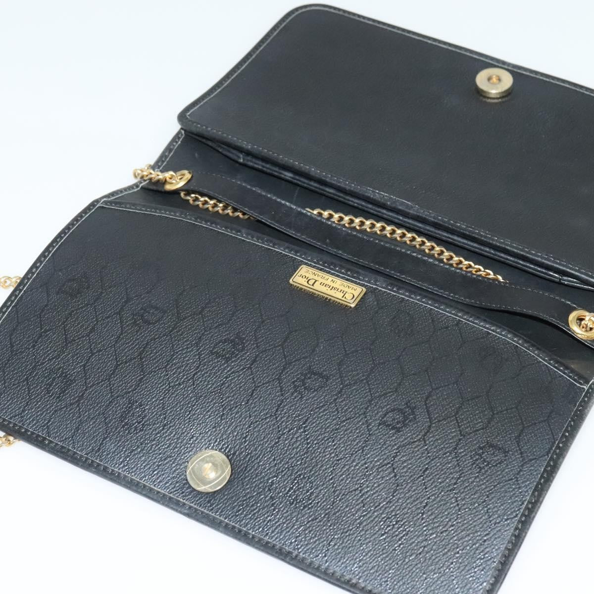 Christian Dior Vintage Honeycomb chain Canvas, BLACK, CANVAS, Handbag