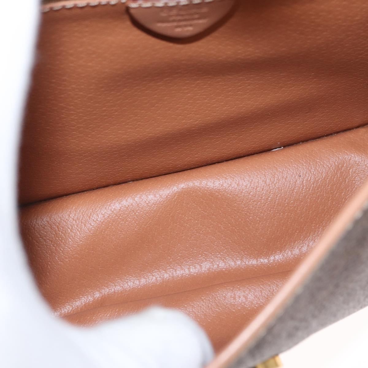 Celine Vintage Macadam Shoulder Bag Canvas and Leather, BROWN, CANVAS, Shoulder bag
