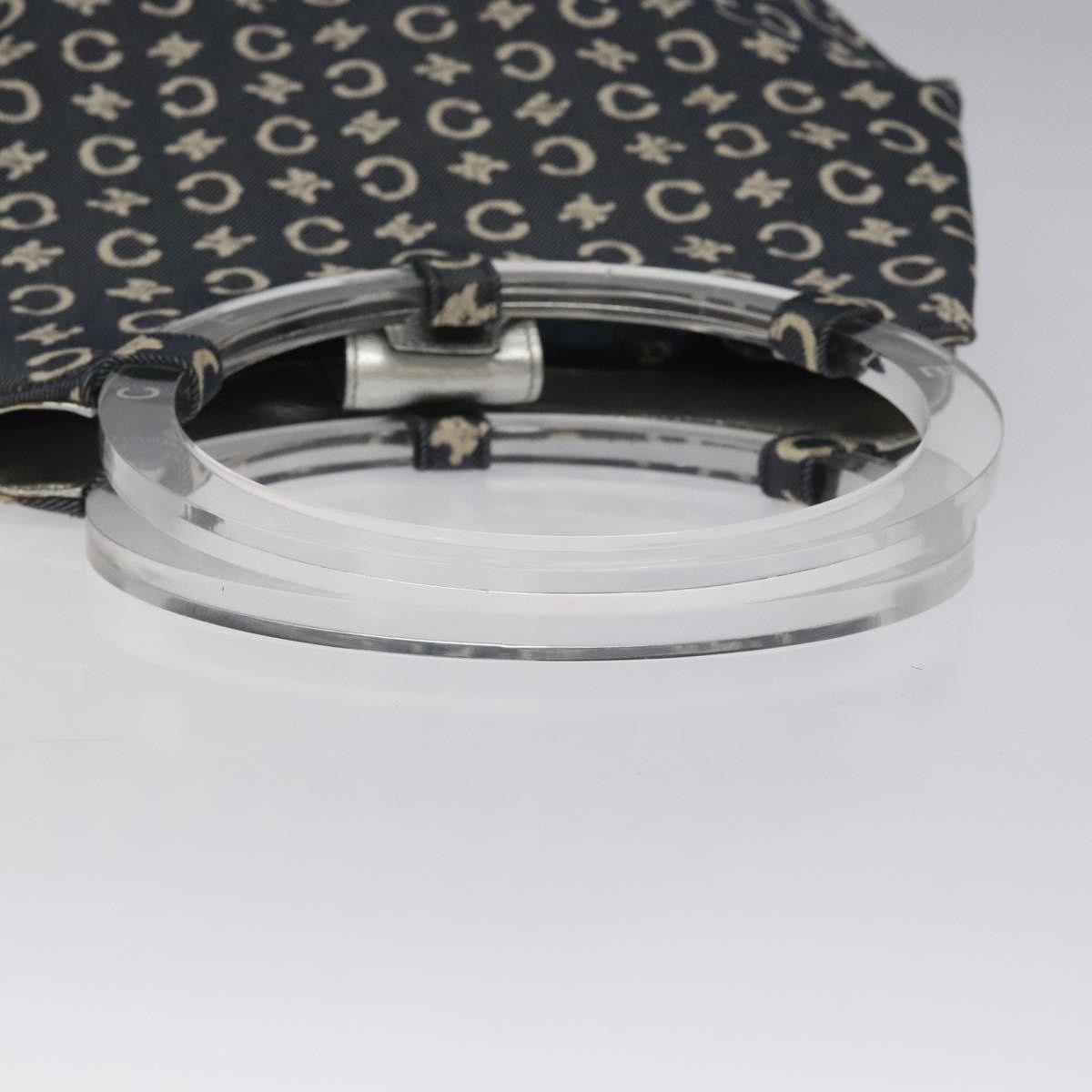 Celine C Sulky Shoulder bag Canvas and Leather, NAVY, CANVAS, Shoulder bag