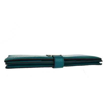 Hermes Bearn Wallet Chevre Mysore, BLUE, LEATHER, Wallets