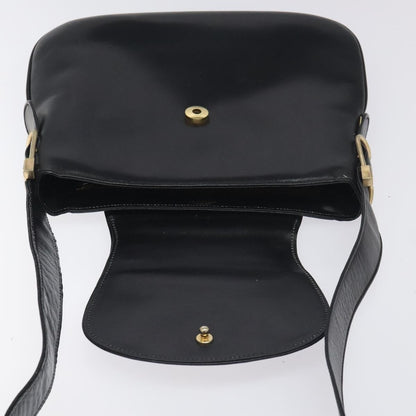 Gucci Vintage Flap Shoulder Bag Leather, BLACK, LEATHER, Shoulder bag