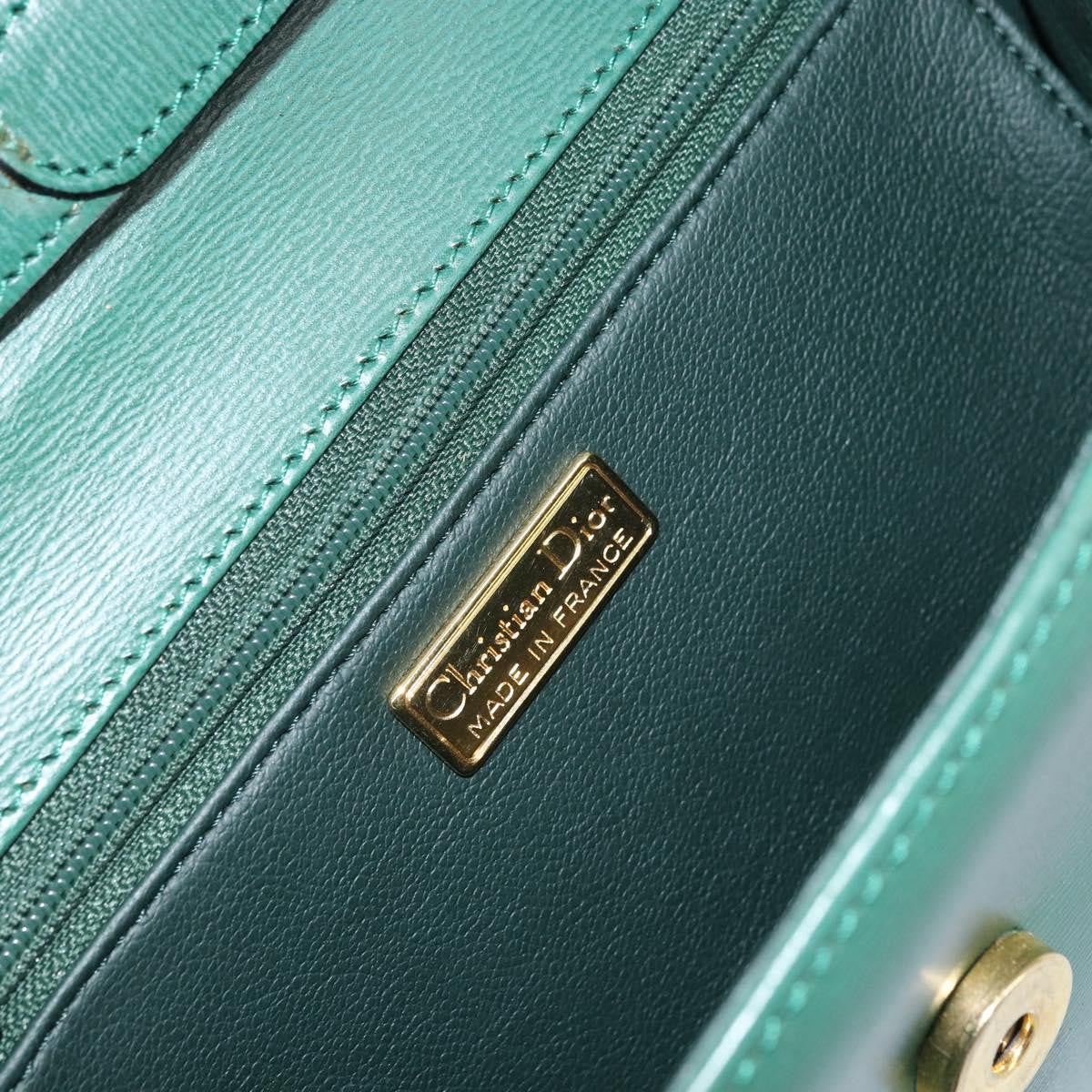 Christian Dior Vintage Shoulder Bag Leather, GREEN, LEATHER, Shoulder bag