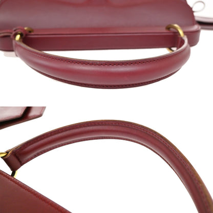 Gucci Belt Buckle Top Handle Bag Leather, RED, LEATHER, Handbag