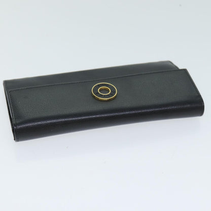 Celine Circle Logo Compact Wallet Leather, BLACK, LEATHER, Wallets