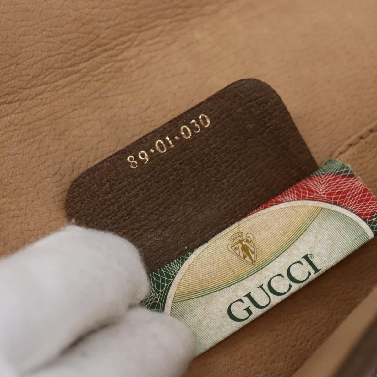 Gucci Sherry line pouch Canvas, BEIGE, PVC, Clutche & pouche