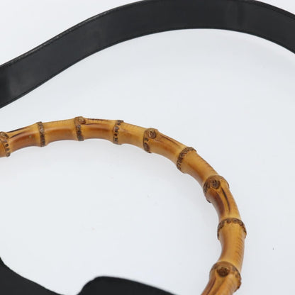 Gucci Vintage Bamboo Handle Open Hobo Nylon, BLACK, NYLON, Handbag