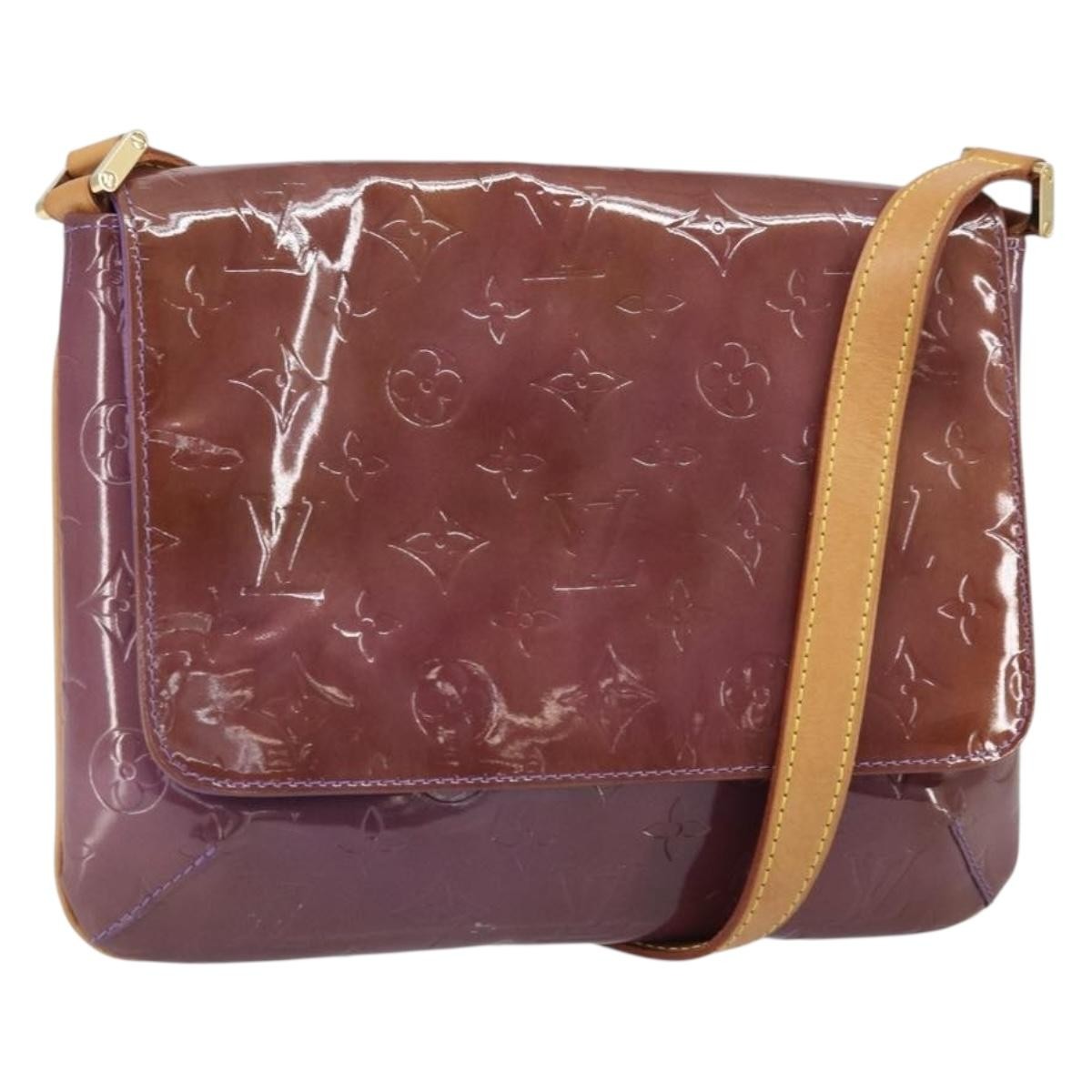 Louis Vuitton Thompson Street Handbag Monogram Vernis, PURPLE, PATENT_LEATHER, Shoulder bag